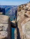 Norway - Young man standing on Kjerag