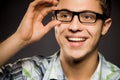 Young man wearing glasses Royalty Free Stock Photo