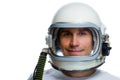 Young man wearing vintage space helmet Royalty Free Stock Photo