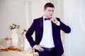 Young man at the wedding, the groom Royalty Free Stock Photo