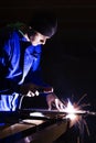 Young man welding Royalty Free Stock Photo