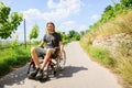 Young Man In Wheelchair Outdoors