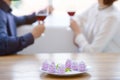 Young man and woman dining together Royalty Free Stock Photo