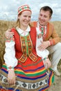 Young man and woman on the field.