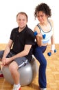 Young man and woman fitness exercising Royalty Free Stock Photo