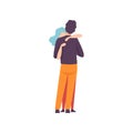 Young Man and Woman in Love Hugging, Happy Romantic Couple on Date, Back View Vector Illustration Royalty Free Stock Photo