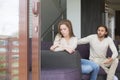 Young man and woman quarreling at home Royalty Free Stock Photo