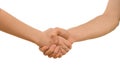 Young man and woman shaking hands Royalty Free Stock Photo