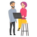 Young Man and Woman Working Laptop Royalty Free Stock Photo