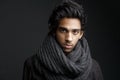 Young man with wool scarf Royalty Free Stock Photo