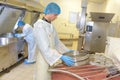 Young man working on food processing factory Royalty Free Stock Photo