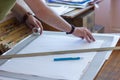 The young man working in hes office Royalty Free Stock Photo