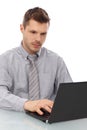 Young man working on laptop Royalty Free Stock Photo