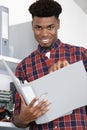 Young man working olders in office Royalty Free Stock Photo