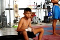 Young Mao Thai boxer in the training class