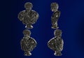 Young Marcus Aurelius Digital Portrait in Black Marble and Gold 3D Render Asset