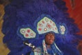 A Young Mardi Gras Indian Boy Singing Royalty Free Stock Photo