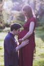 Young married couple expecting a baby girl Royalty Free Stock Photo