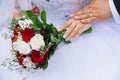 Young married couple holding hands closeup Royalty Free Stock Photo