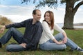 Young Married Couple At The Park