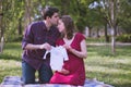 Young married couple expecting a baby soon Royalty Free Stock Photo