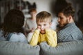 Young married couple with son during family therapy with counselor Royalty Free Stock Photo