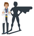 Young Medical Doctor Super Hero Cartoon Mascot
