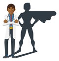 Young Medical Doctor Super Hero Cartoon Mascot