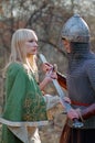 Young medieval couple Royalty Free Stock Photo