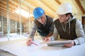 Young men in construction professional training