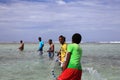 The young men for fishing in Mauritius