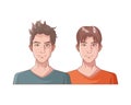 Young men friends avatars characters