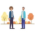 Young men with landscape avatar character Royalty Free Stock Photo
