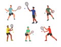 Young men play tennis