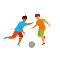 Young men playing ball isolated vector Royalty Free Stock Photo
