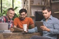 Young men programmers working together in the office Royalty Free Stock Photo