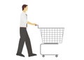 Young men pushing trolley Royalty Free Stock Photo