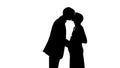 Young man shadow kissing pregnant wife, parenthood happiness, couple relations