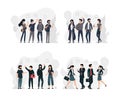 Young men and women with various jobs and activities Royalty Free Stock Photo