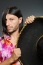 The young mexican man wearing sombrero Royalty Free Stock Photo