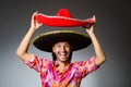 The young mexican man wearing sombrero Royalty Free Stock Photo