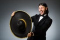 The young mexican man wearing sombrero Royalty Free Stock Photo
