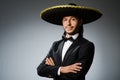 The young mexican man wearing sombrero Royalty Free Stock Photo