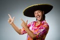 The young mexican man wearing sombrero Royalty Free Stock Photo