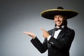 The young mexican man wearing sombrero Royalty Free Stock Photo