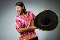 The young mexican man wearing sombrero Royalty Free Stock Photo