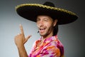 Young mexican man wearing sombrero Royalty Free Stock Photo