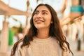 Young middle east girl smiling happy standing at the city Royalty Free Stock Photo