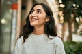 Young middle east girl smiling happy standing at the city Royalty Free Stock Photo