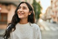 Young middle east girl smiling happy standing at the city Royalty Free Stock Photo